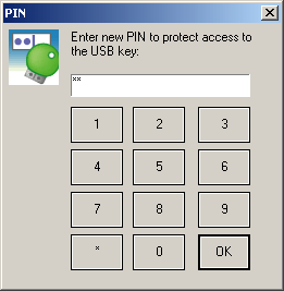 Setup PIN code to access USB flash drive