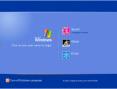 Windows XP welcome-screen with the list of user accounts.